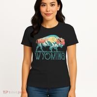 Bison Buffalo Retro Wyoming Wy Mountains Retro Women's T-Shirt thumb 4
