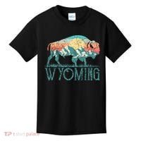 Bison Buffalo Retro Wyoming Wy Mountains Retro Kids T-Shirt thumb 0