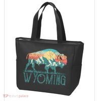 Bison Buffalo Retro Wyoming Wy Mountains Retro Tote Bag thumb 3