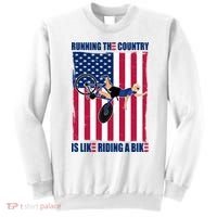 Biden Bicycle Running The Country Is Like Riding A Bike Sweatshirt thumb 0