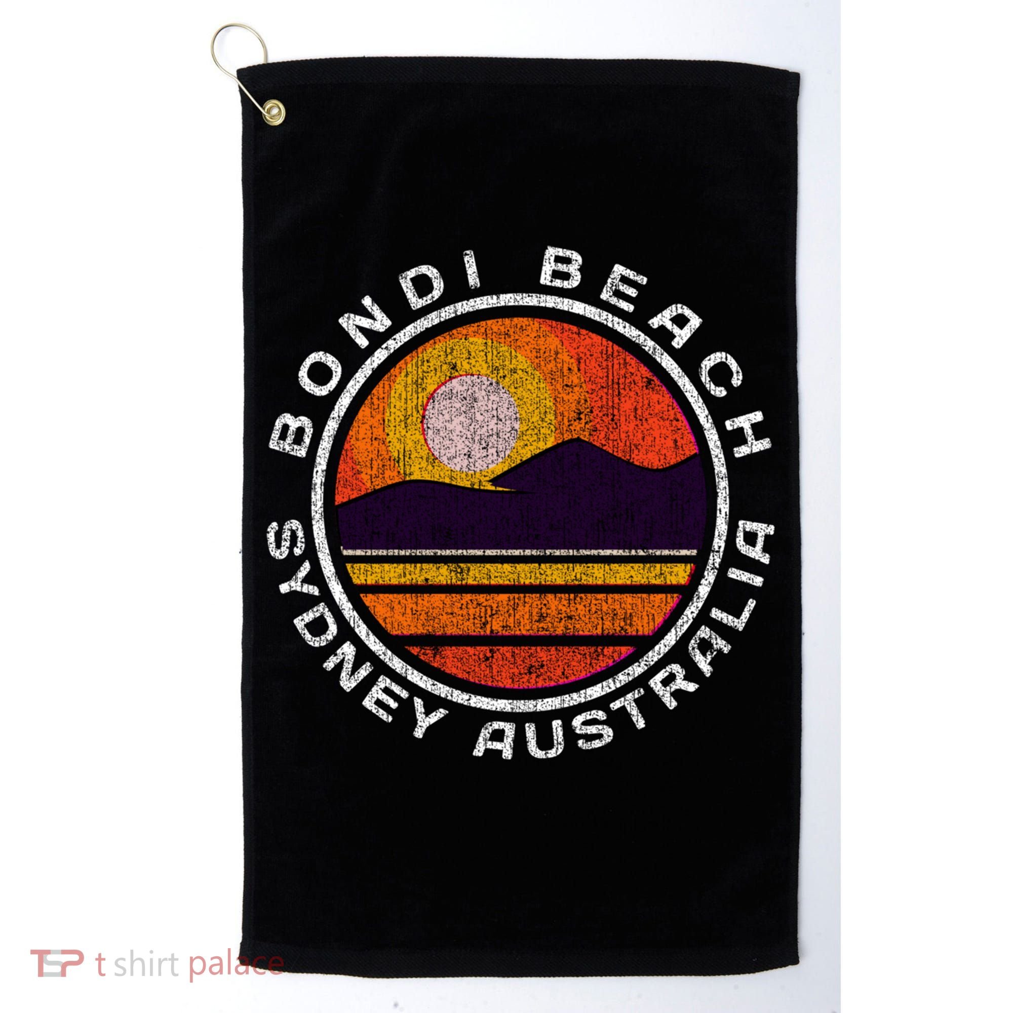 Bondi Beach Retro Distressed Meaningful Gift Golf Towel