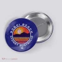Bondi Beach Retro Distressed Meaningful Gift Button thumb 0