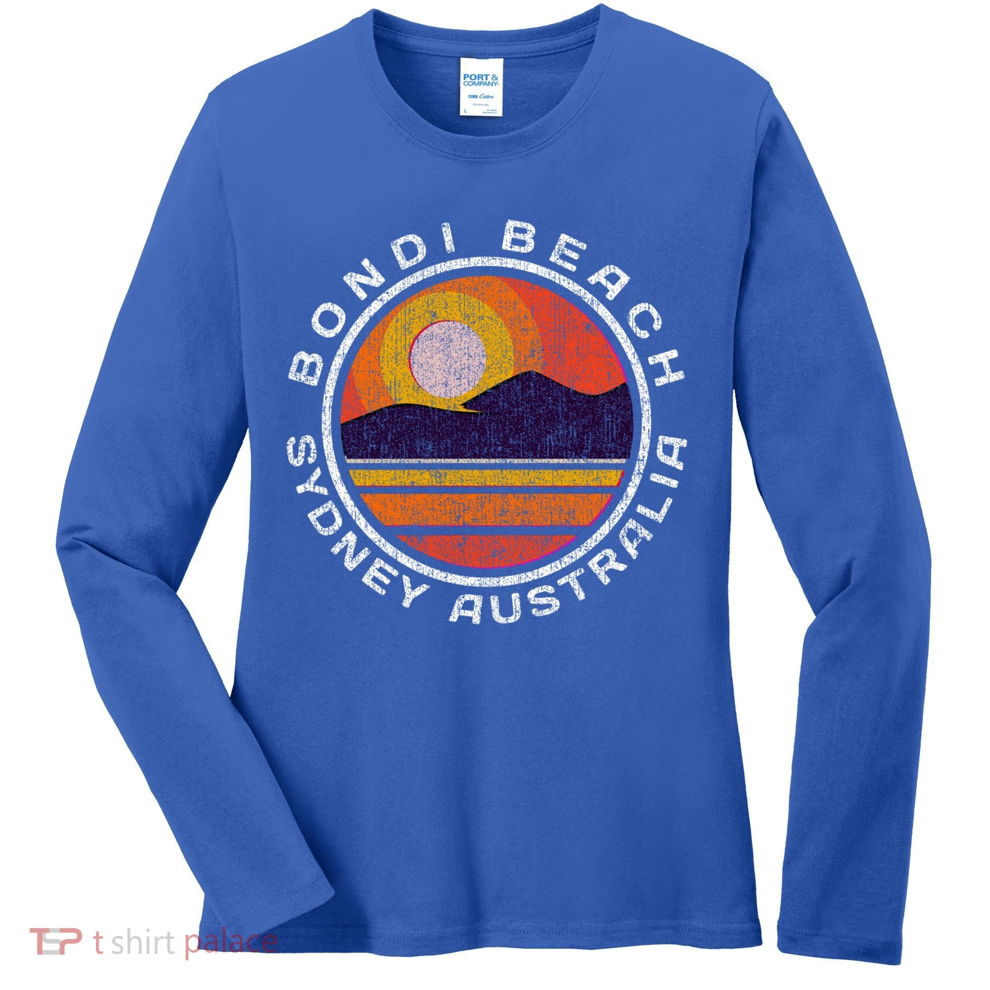 Bondi Beach Retro Distressed Meaningful Gift Women's Long Sleeve Shirt