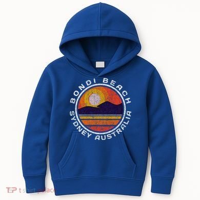Bondi Beach Retro Distressed Meaningful Gift Kids Hoodie