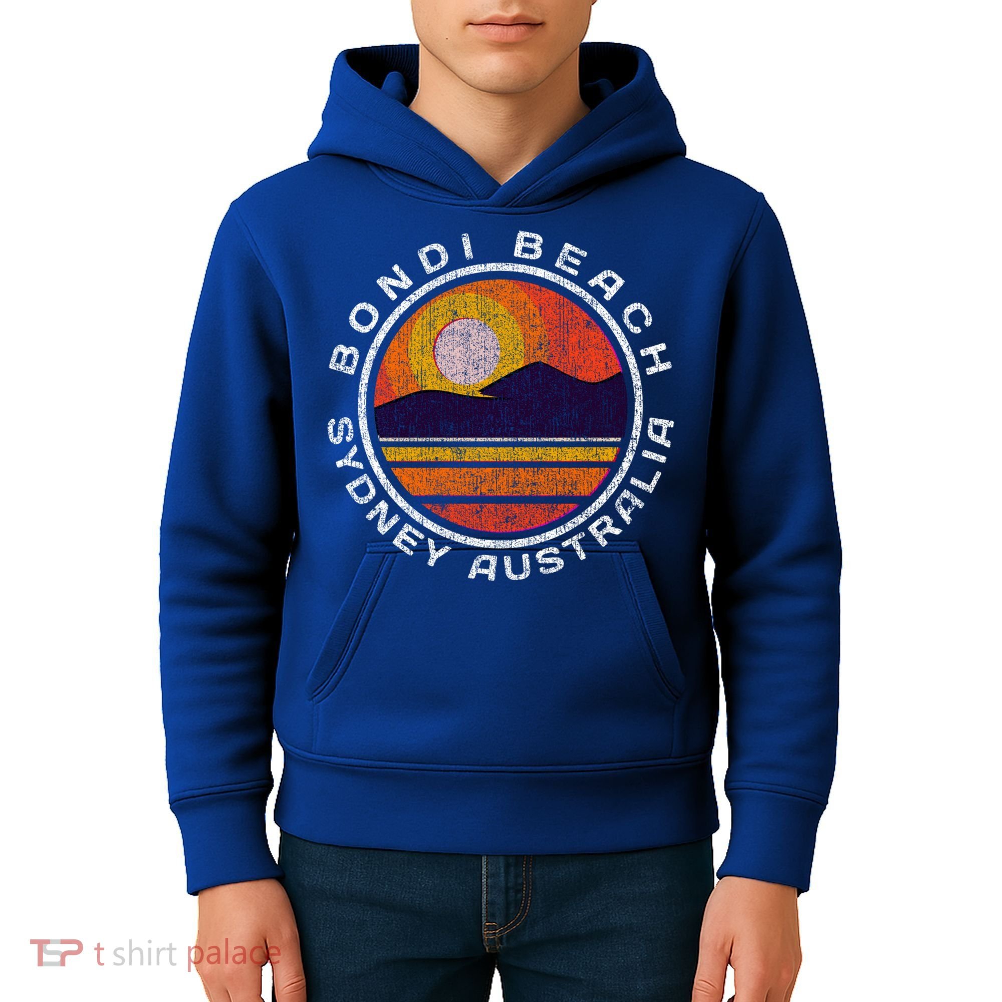 Bondi Beach Retro Distressed Meaningful Gift Kids Hoodie