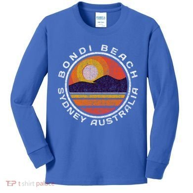 Bondi Beach Retro Distressed Meaningful Gift Kids Long Sleeve Shirt