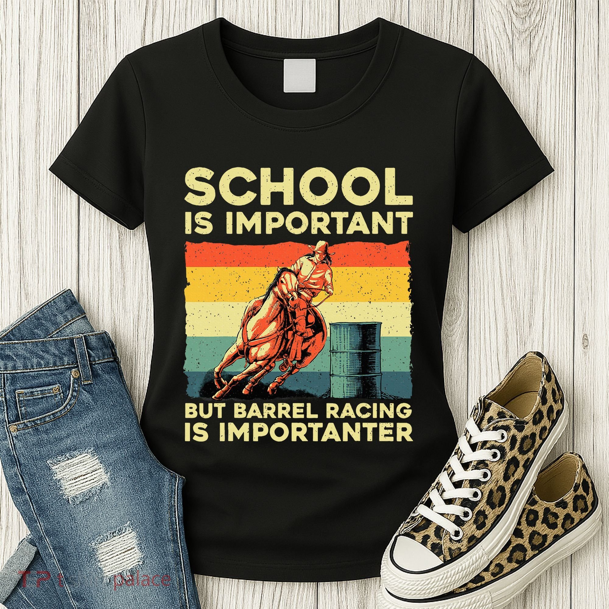 Best Barrel Racing Art For Women Barrel Racer Women's T-Shirt