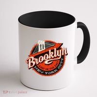 Brooklyn Bridge Retro New York Logo Coffee Mug thumb 1