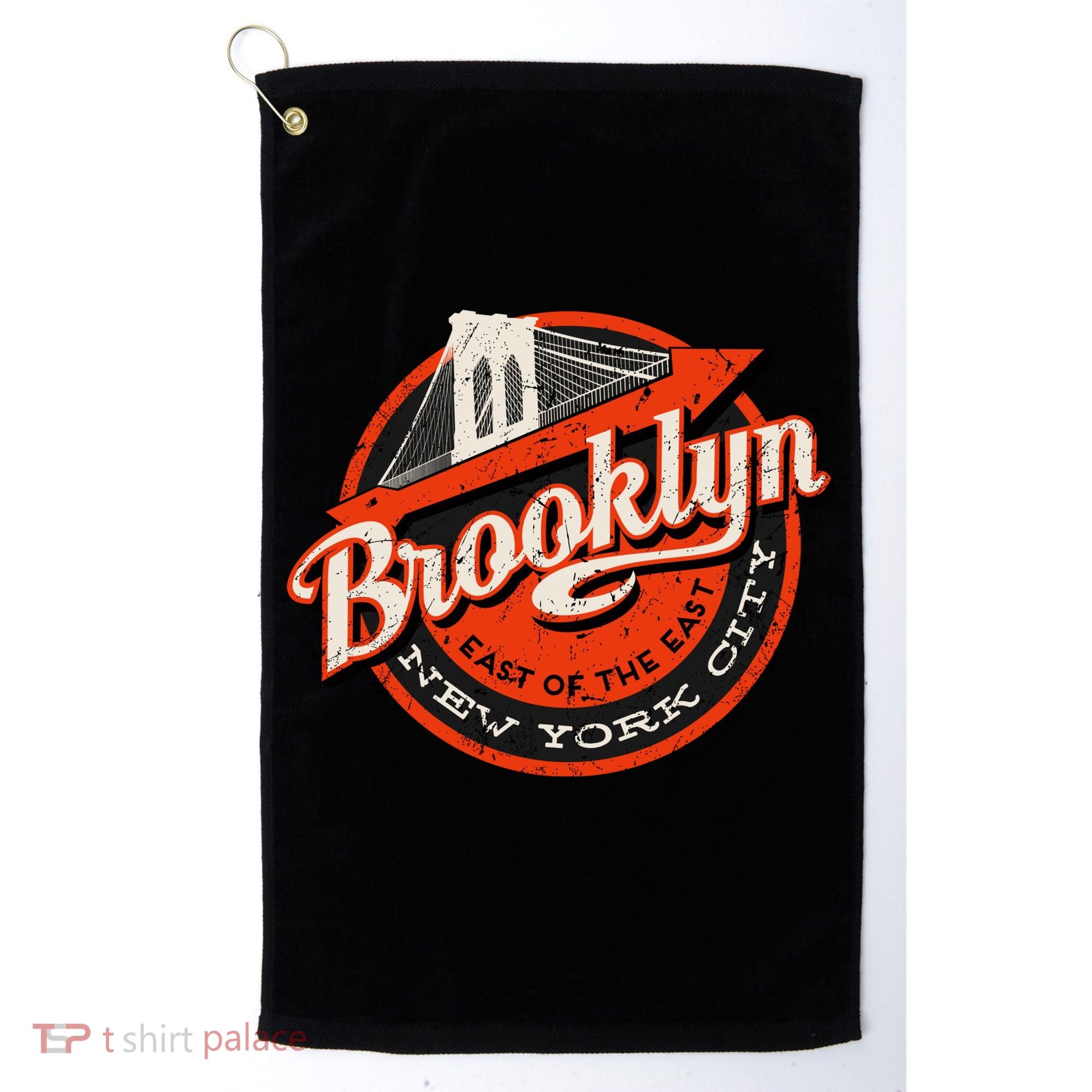 Brooklyn Bridge Retro New York Logo Golf Towel