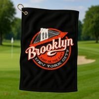 Brooklyn Bridge Retro New York Logo Golf Towel thumb 1