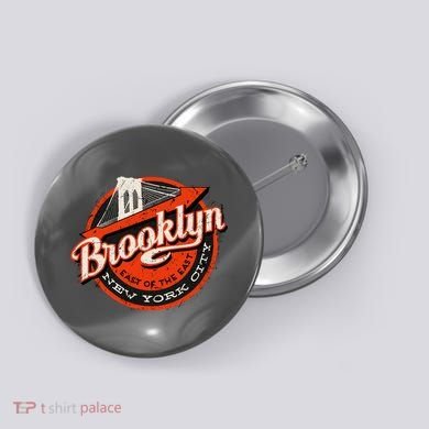 Brooklyn Bridge Retro New York Logo Button