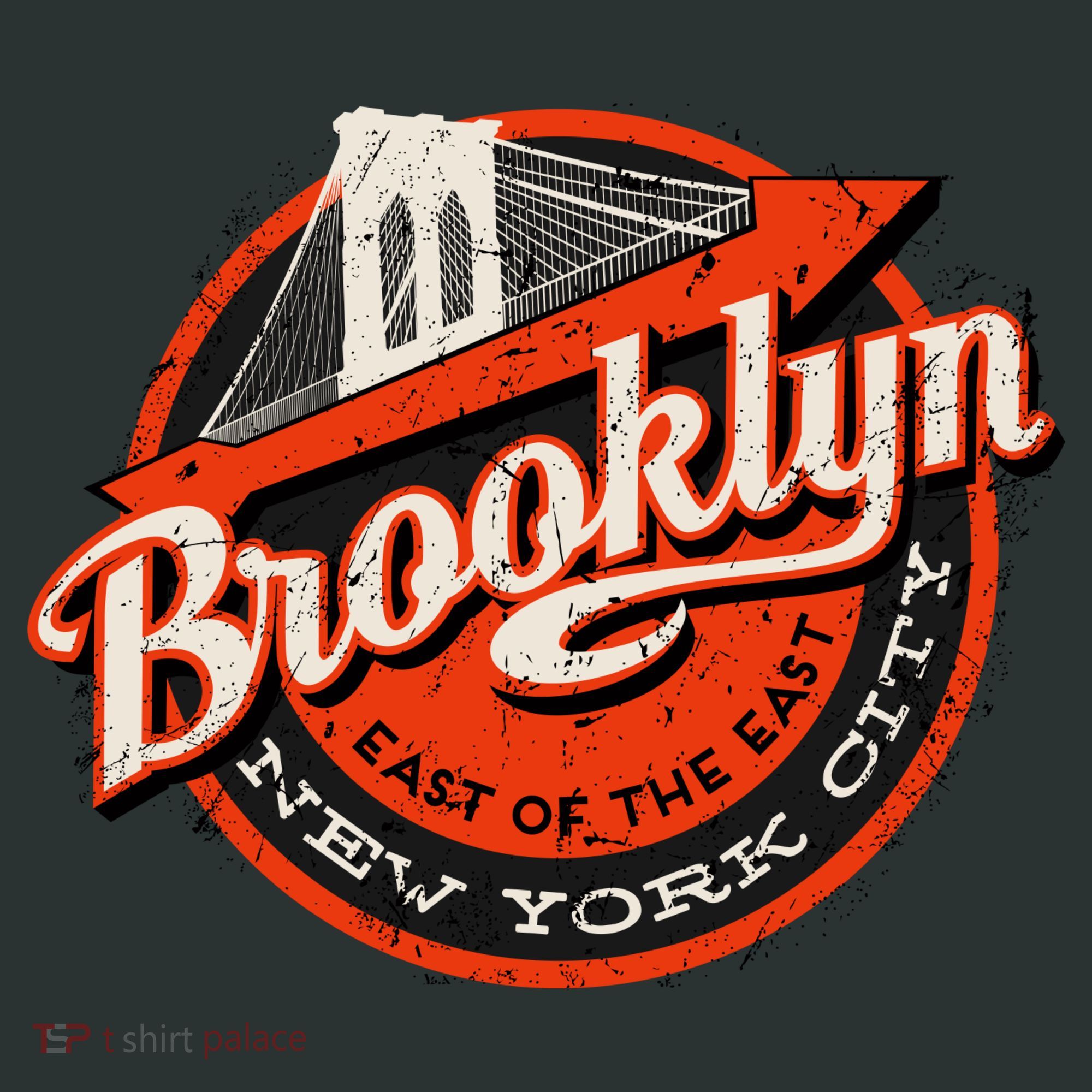 Brooklyn Bridge Retro New York Logo Coaster