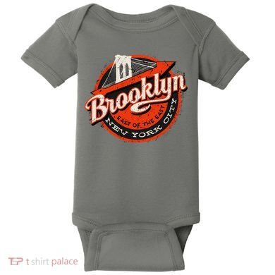 Brooklyn Bridge Retro New York Logo Baby Bodysuit