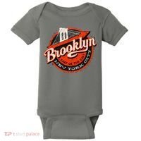 Brooklyn Bridge Retro New York Logo Baby Bodysuit thumb 0