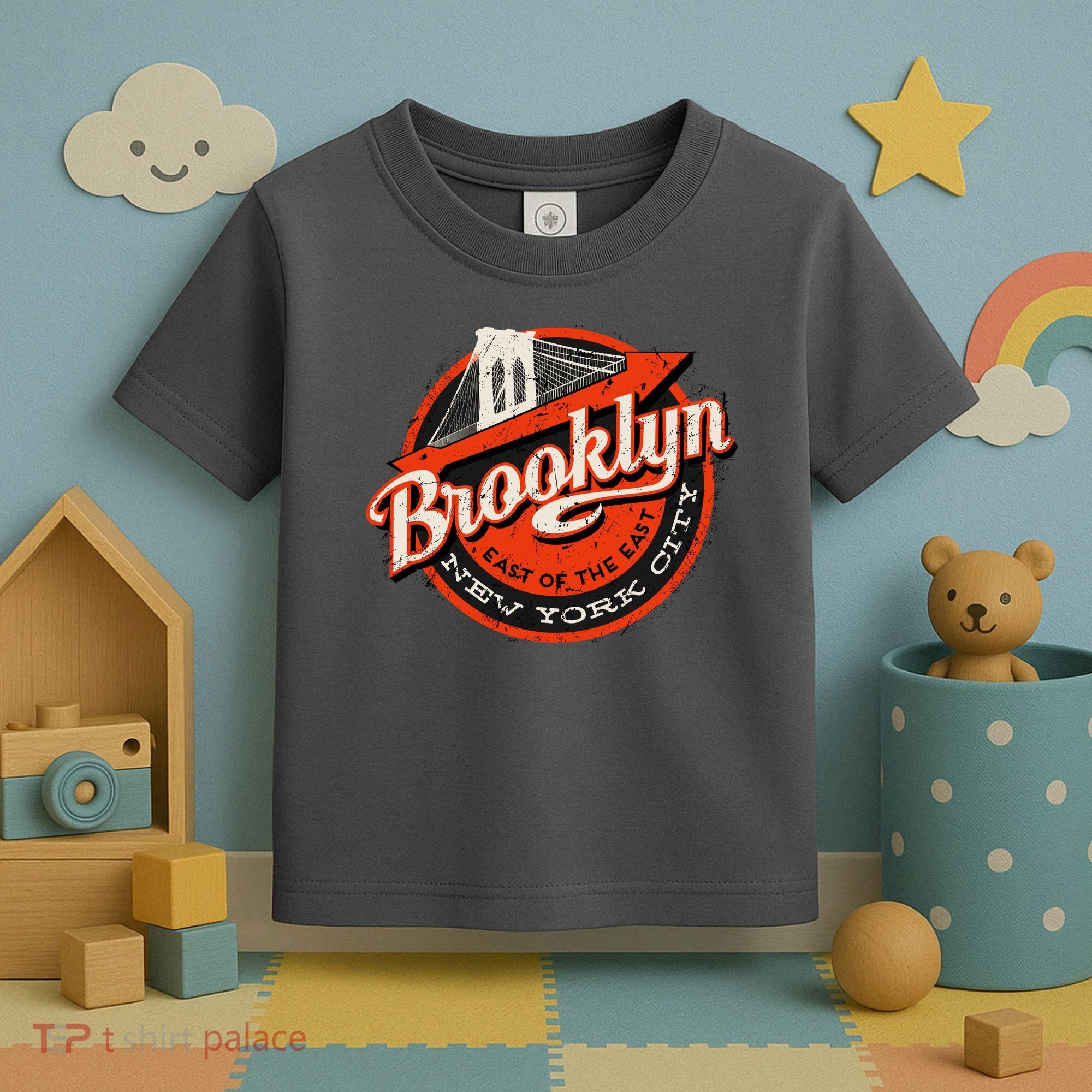 Brooklyn Bridge Retro New York Logo Toddler T-Shirt