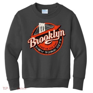 Brooklyn Bridge Retro New York Logo Kids Sweatshirt