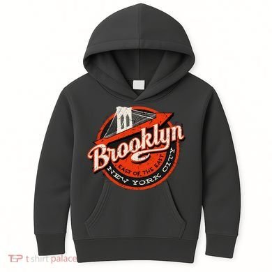 Brooklyn Bridge Retro New York Logo Kids Hoodie