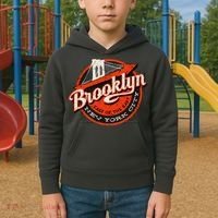 Brooklyn Bridge Retro New York Logo Kids Hoodie thumb 2