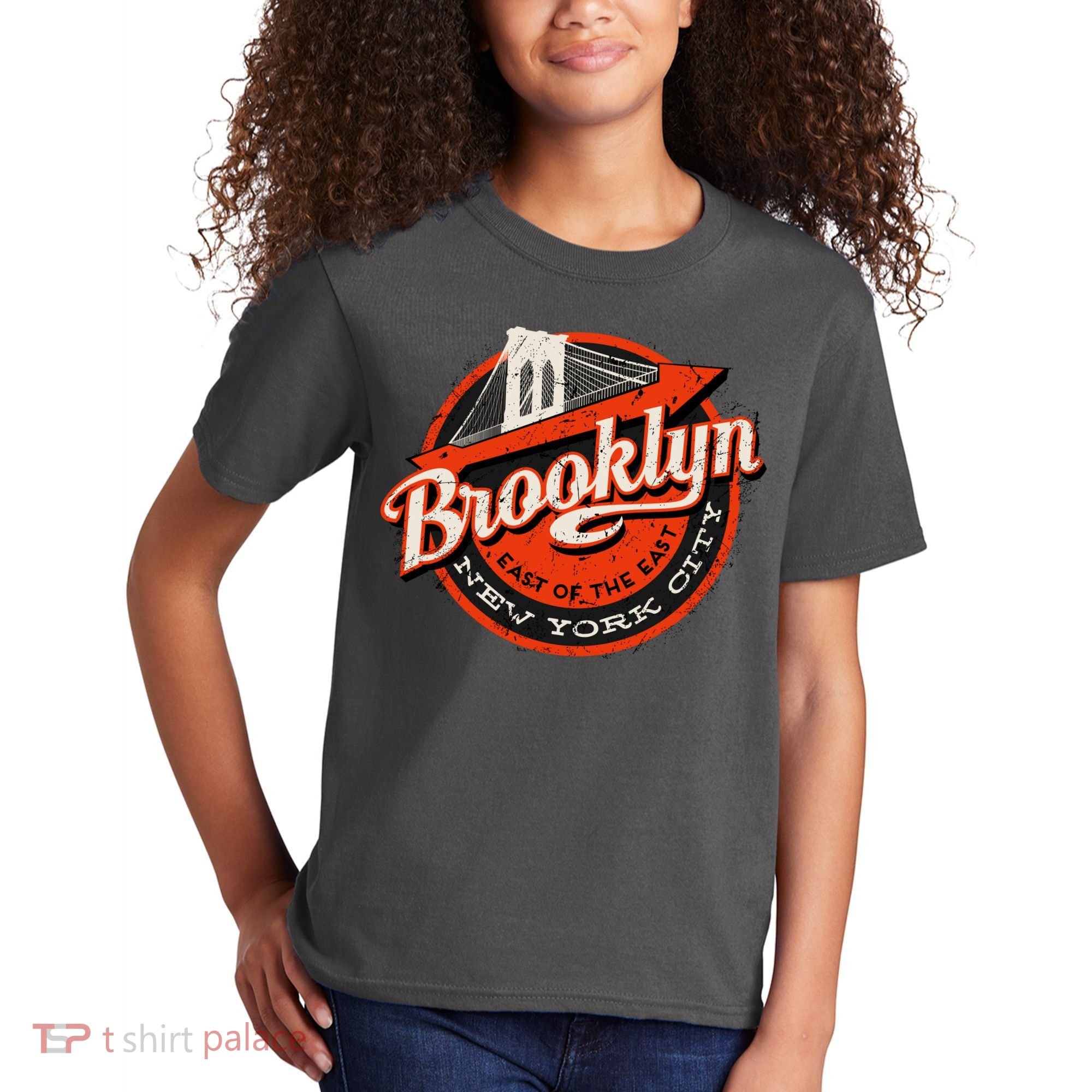 Brooklyn Bridge Retro New York Logo Kids T-Shirt