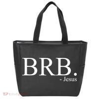 BRB Be Right Back Jesus Tote Bag thumb 0