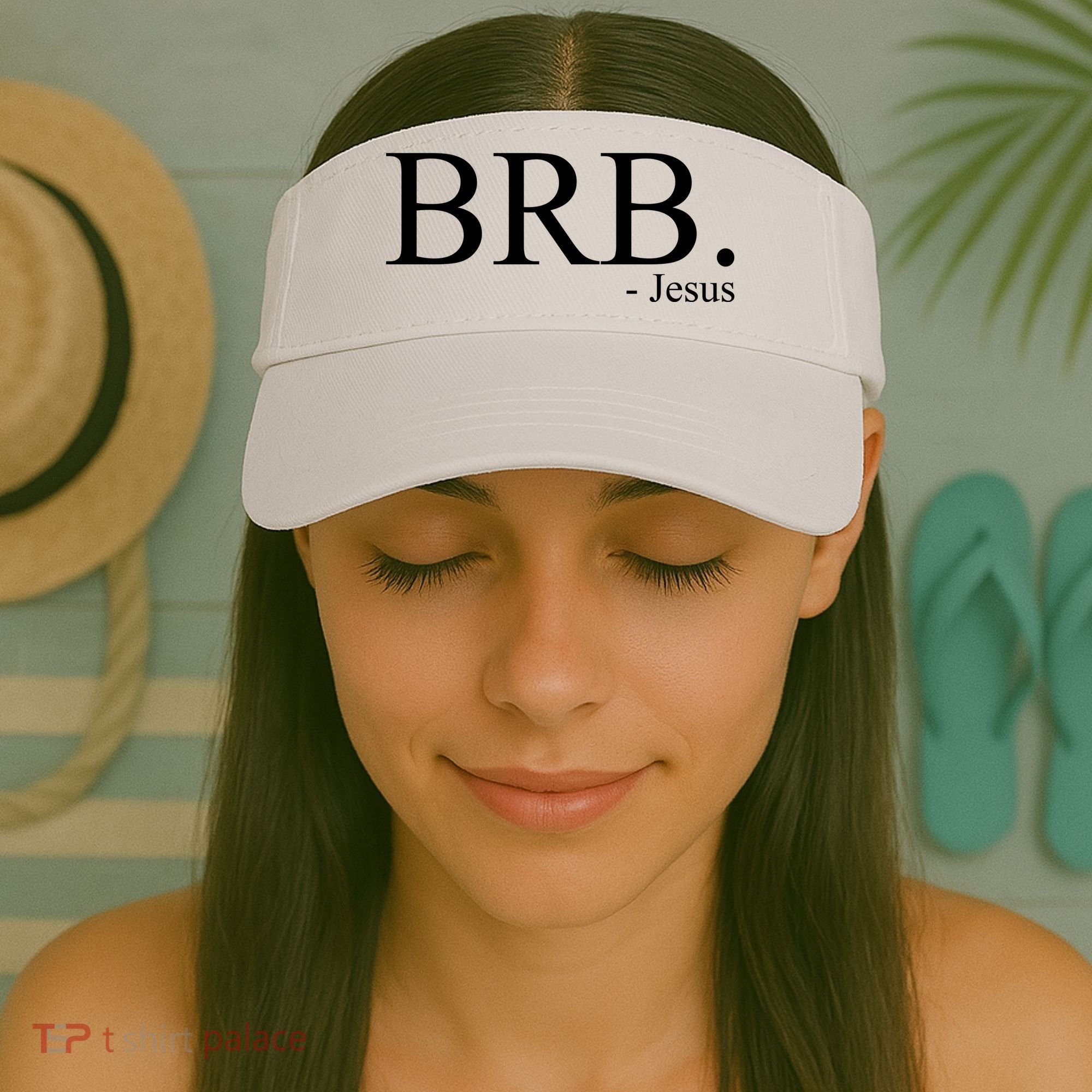 BRB Be Right Back Jesus Visor