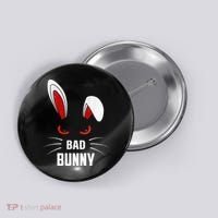Bad Bunny Scary Rabbit Cool Animal Lover Button thumb 0