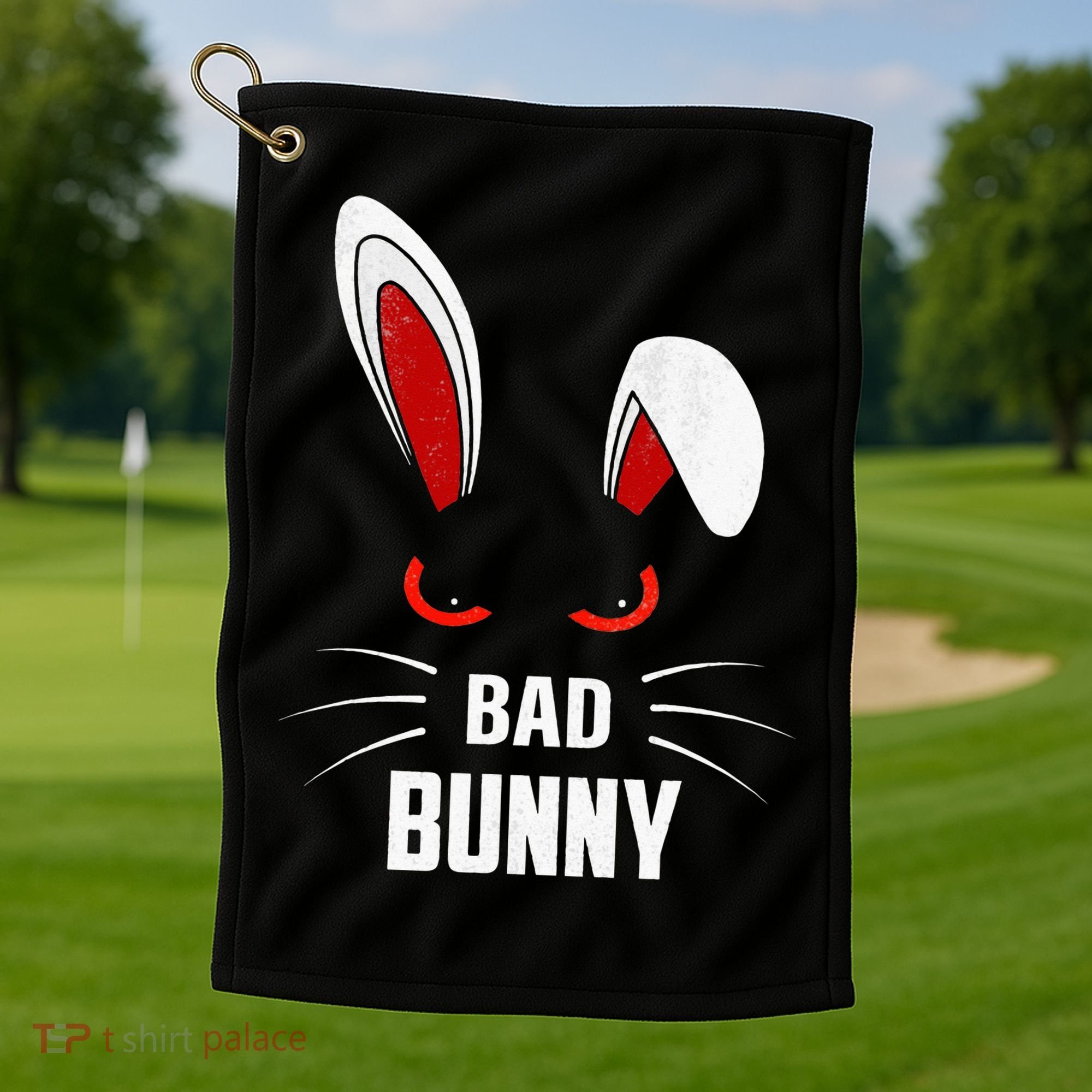 Bad Bunny Scary Rabbit Cool Animal Lover Golf Towel