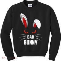 Bad Bunny Scary Rabbit Cool Animal Lover Kids Sweatshirt thumb 0