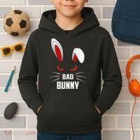 Bad Bunny Scary Rabbit Cool Animal Lover Kids Hoodie thumb 2