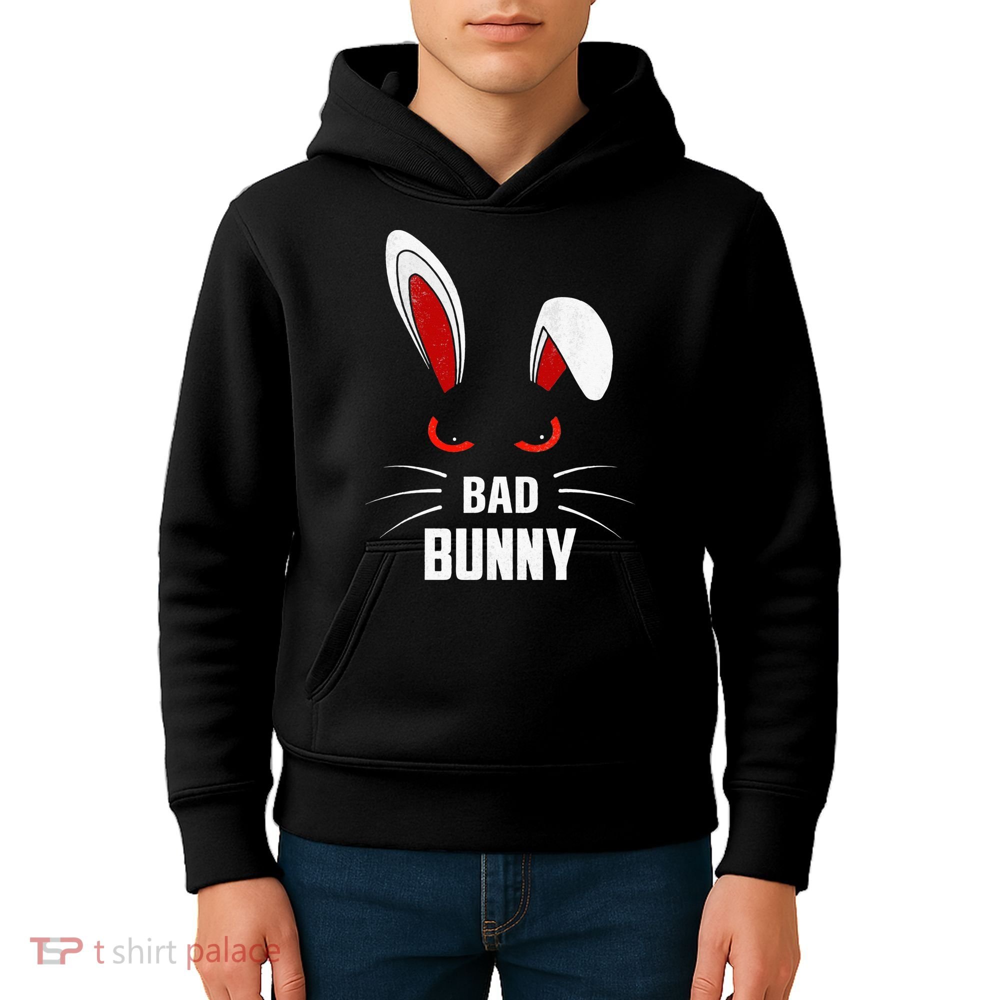 Bad Bunny Scary Rabbit Cool Animal Lover Kids Hoodie