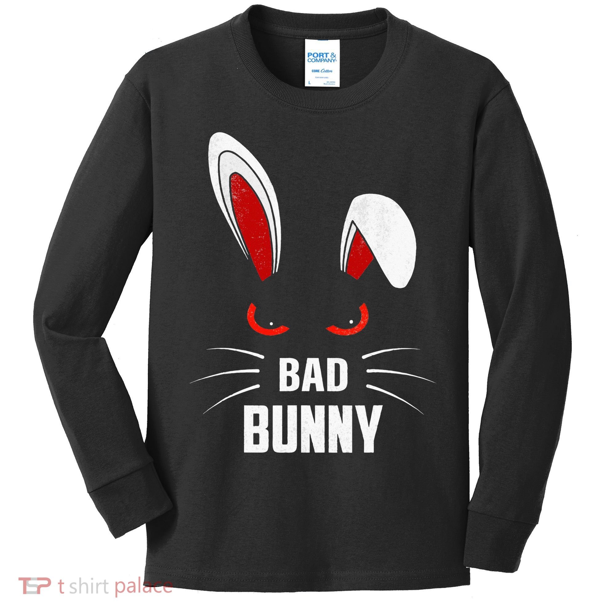 Bad Bunny Scary Rabbit Cool Animal Lover Kids Long Sleeve Shirt