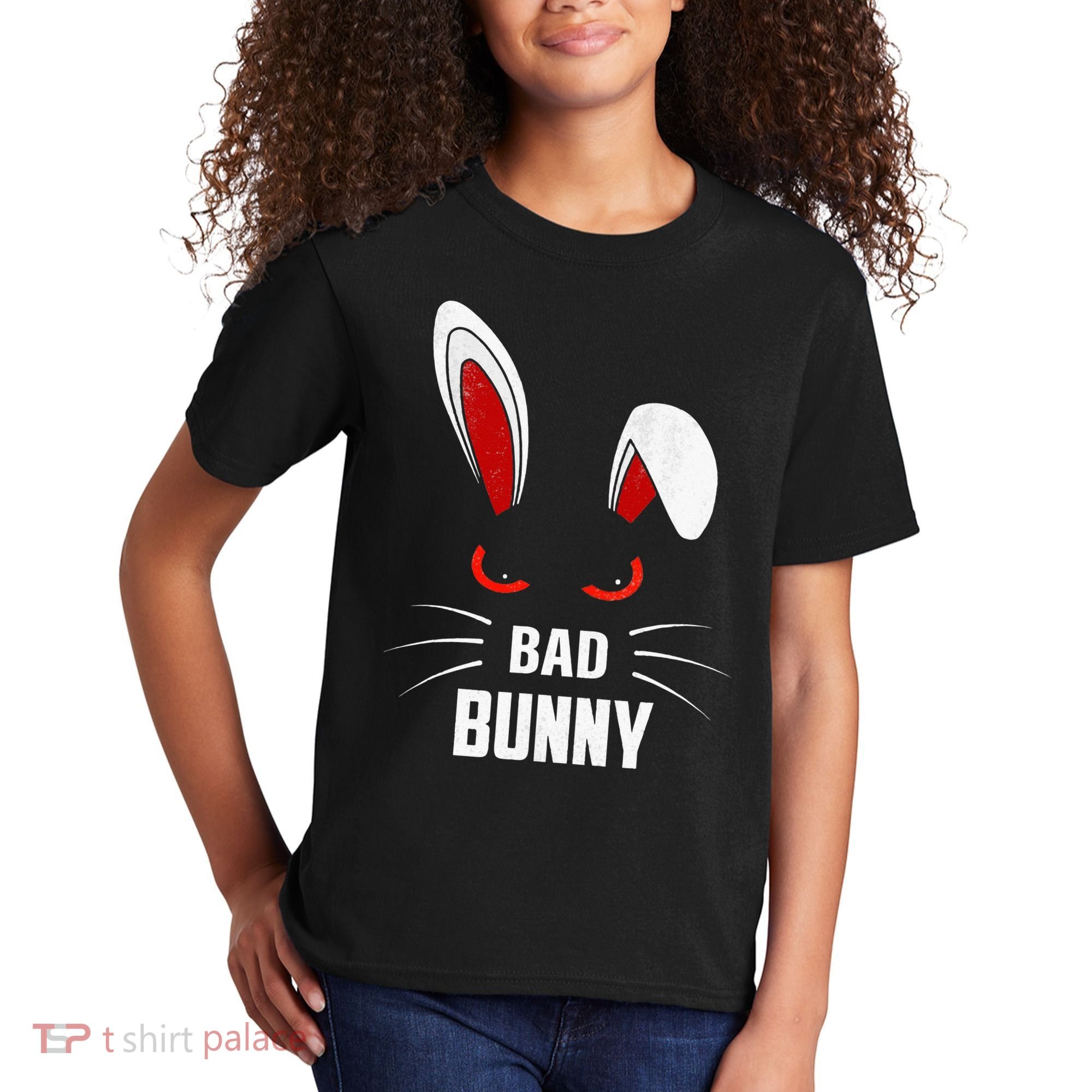 Bad Bunny Scary Rabbit Cool Animal Lover Kids T-Shirt