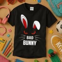Bad Bunny Scary Rabbit Cool Animal Lover Kids T-Shirt thumb 3