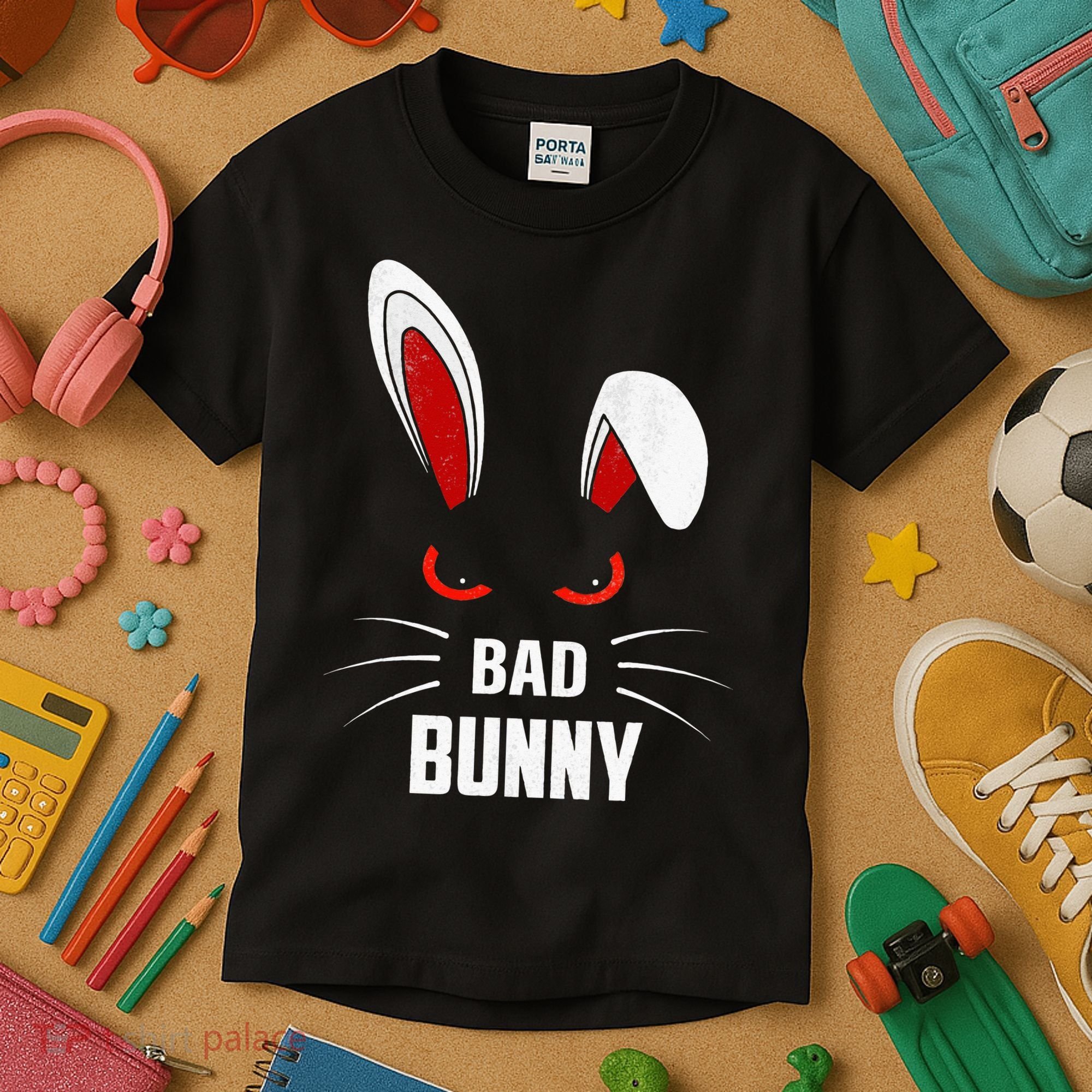 Bad Bunny Scary Rabbit Cool Animal Lover Kids T-Shirt