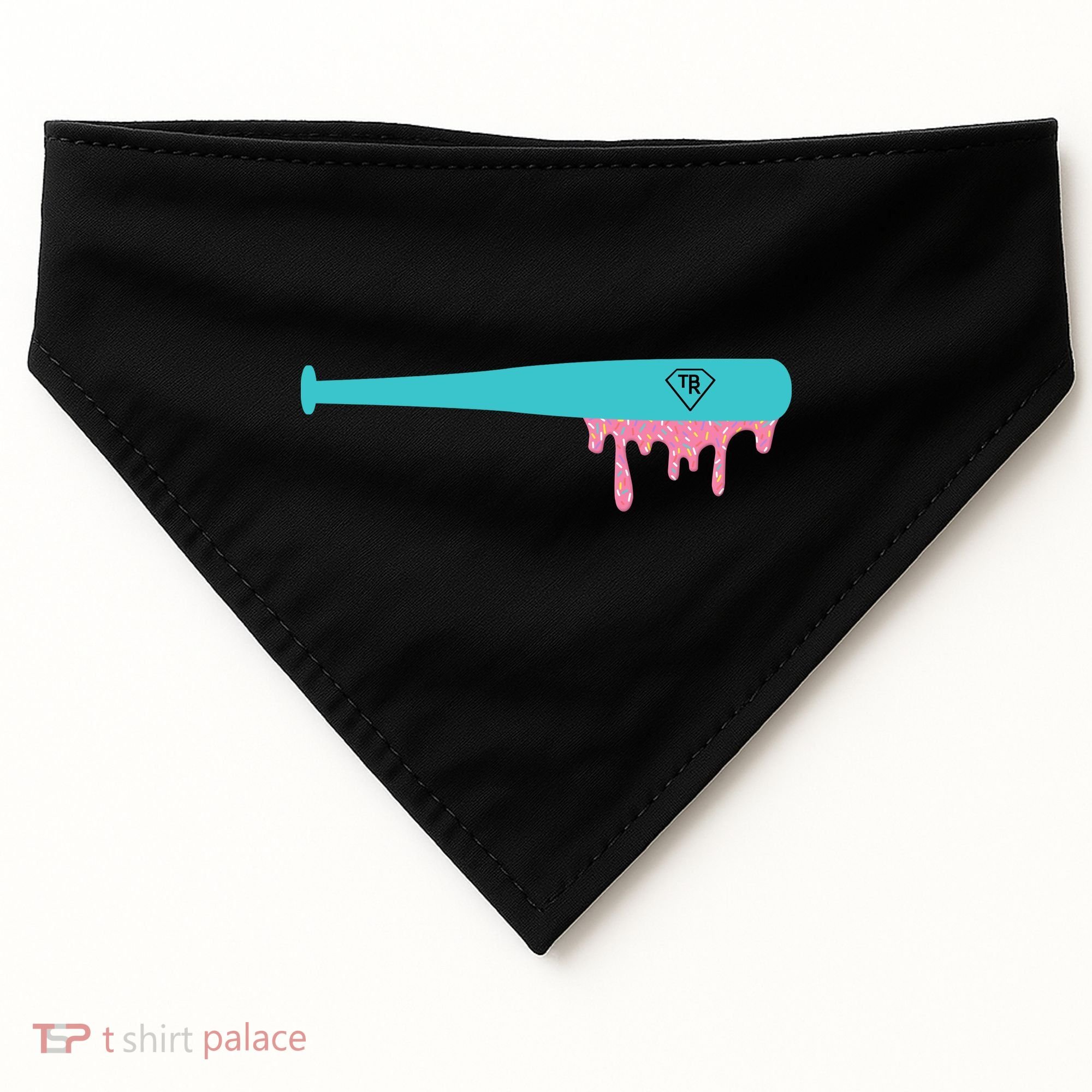 Baseball Bat Sprinkle Drip USA-Made Doggie Bandana