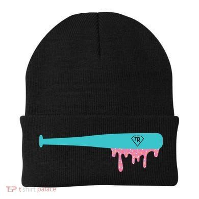 Baseball Bat Sprinkle Drip Beanie