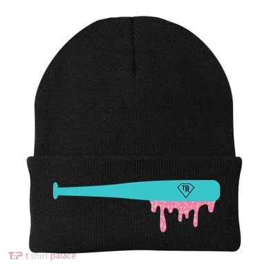 Baseball Bat Sprinkle Drip Beanie