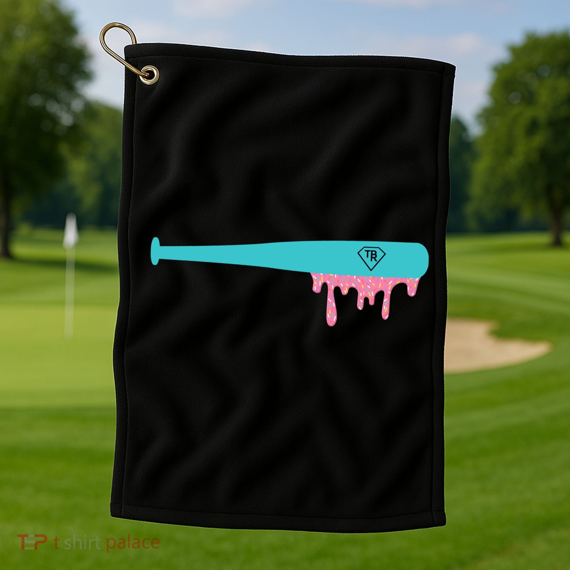 Baseball Bat Sprinkle Drip Golf Towel
