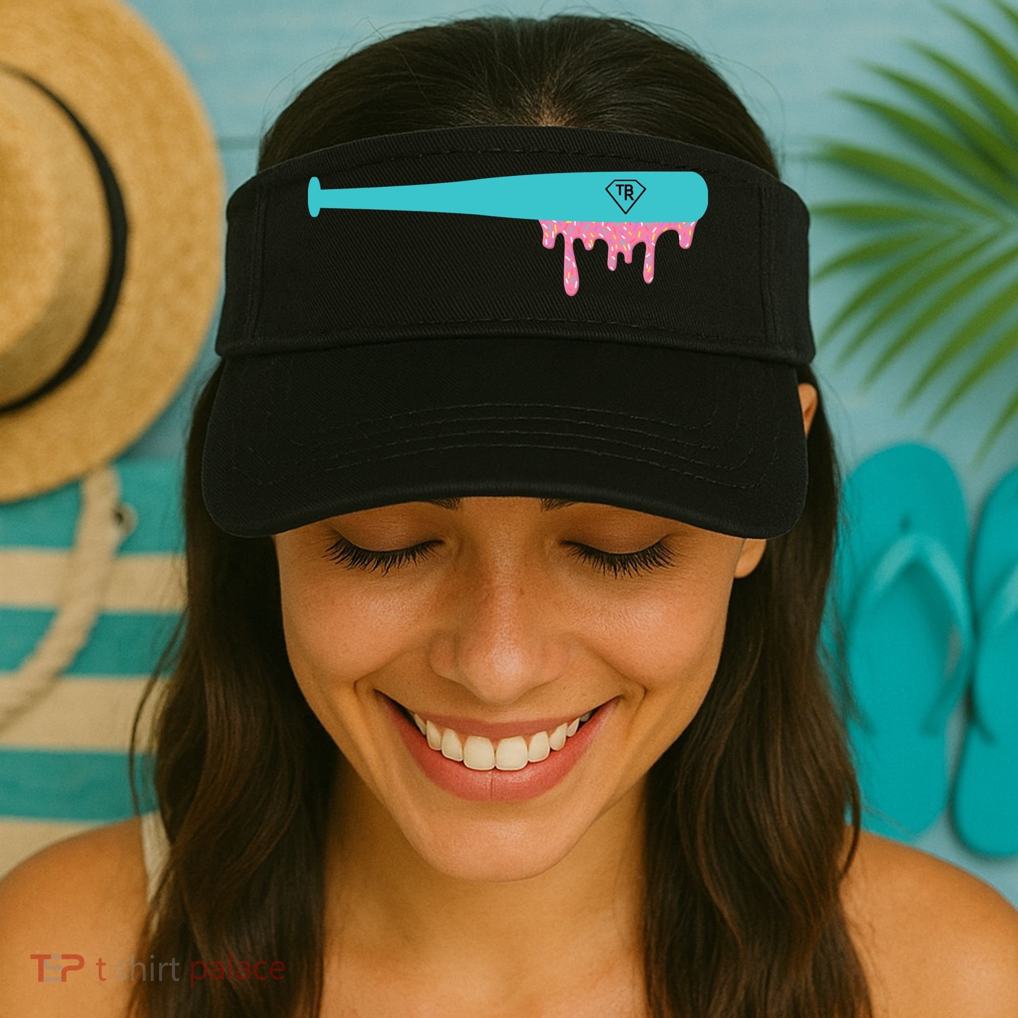 Baseball Bat Sprinkle Drip Visor