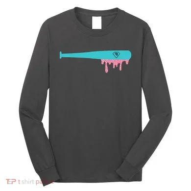 Baseball Bat Sprinkle Drip Long Sleeve Shirt