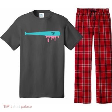 Baseball Bat Sprinkle Drip Pajama Set