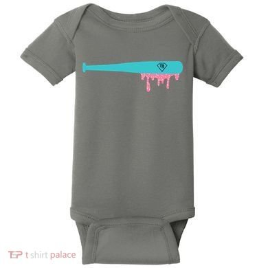 Baseball Bat Sprinkle Drip Baby Bodysuit