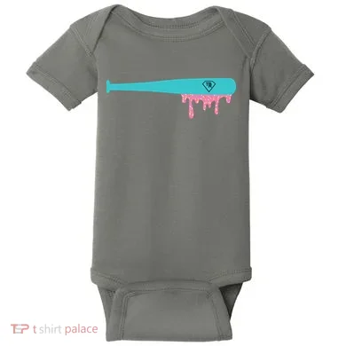 Baseball Bat Sprinkle Drip Baby Bodysuit