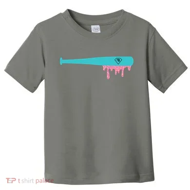 Baseball Bat Sprinkle Drip Toddler T-Shirt