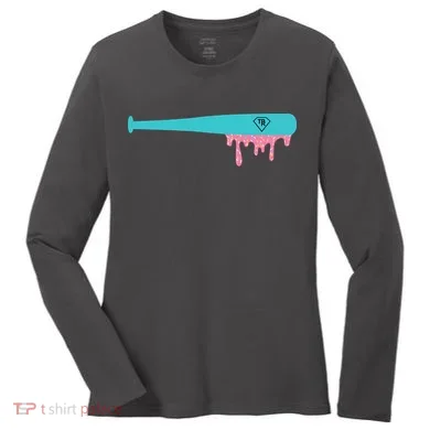 Baseball Bat Sprinkle Drip Women's Long Sleeve Shirt
