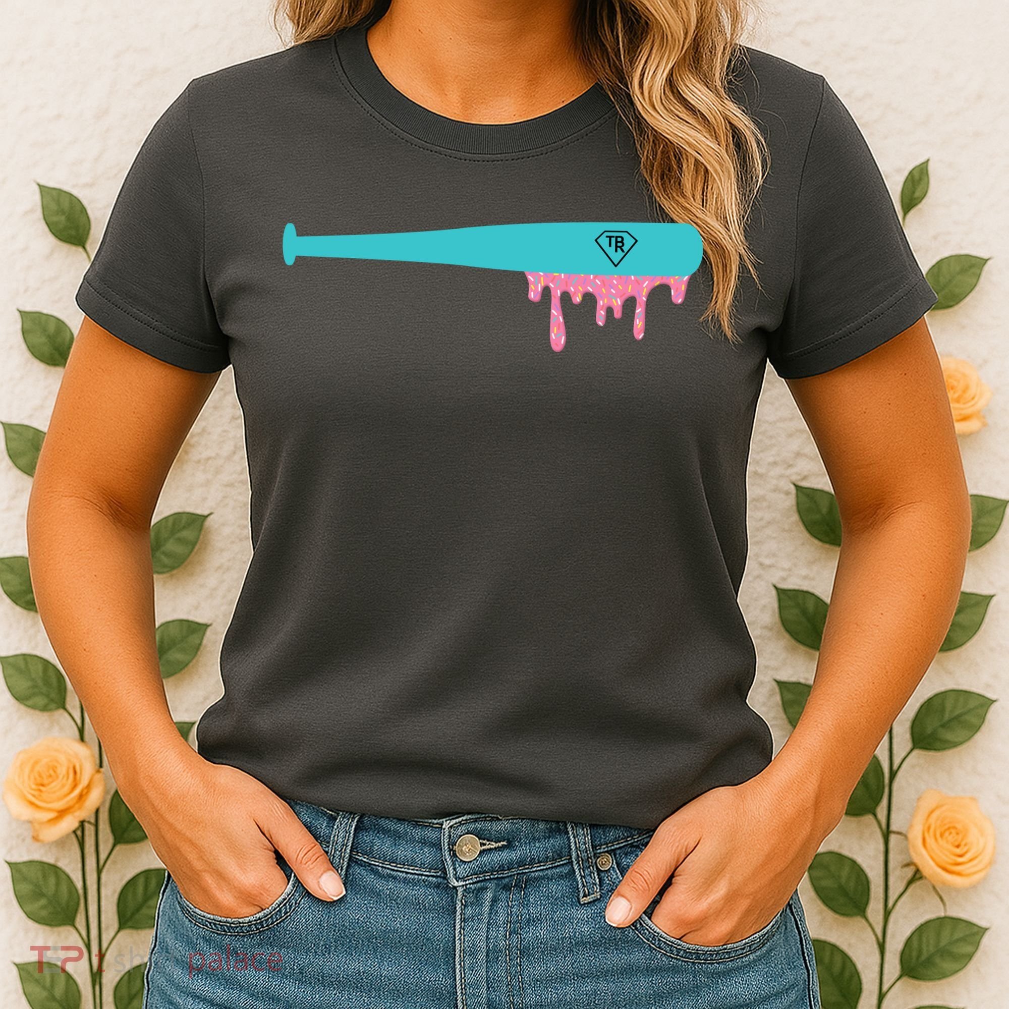 Baseball Bat Sprinkle Drip Women's T-Shirt