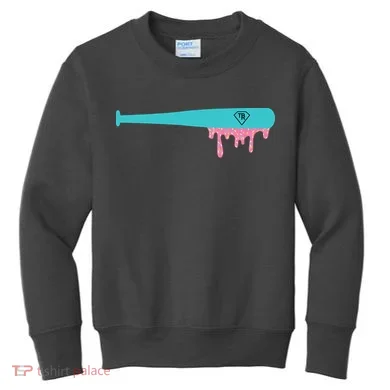 Baseball Bat Sprinkle Drip Kids Sweatshirt