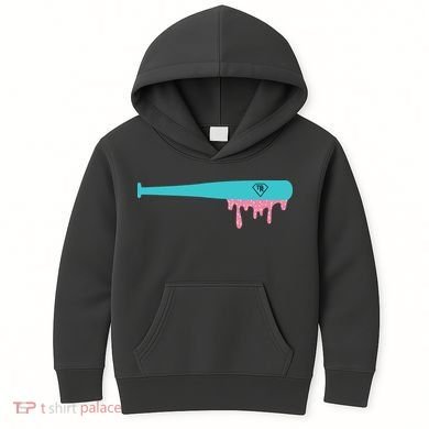 Baseball Bat Sprinkle Drip Kids Hoodie