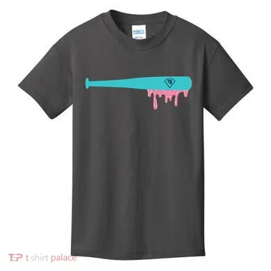 Baseball Bat Sprinkle Drip Kids T-Shirt