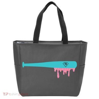Baseball Bat Sprinkle Drip Tote Bag